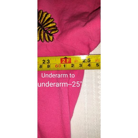 Soft Surroundings Embroidered Tshirt Top Plus Size 3X Hot Pink Comfort Casual - Picture 13 of 13